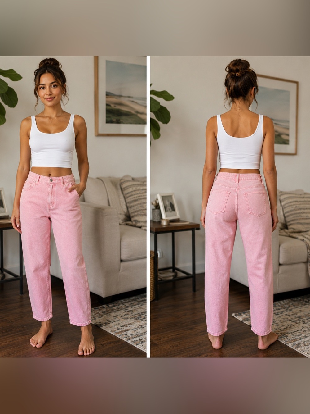 NYDJ Straight Leg Jeans in Light Pink size 18.